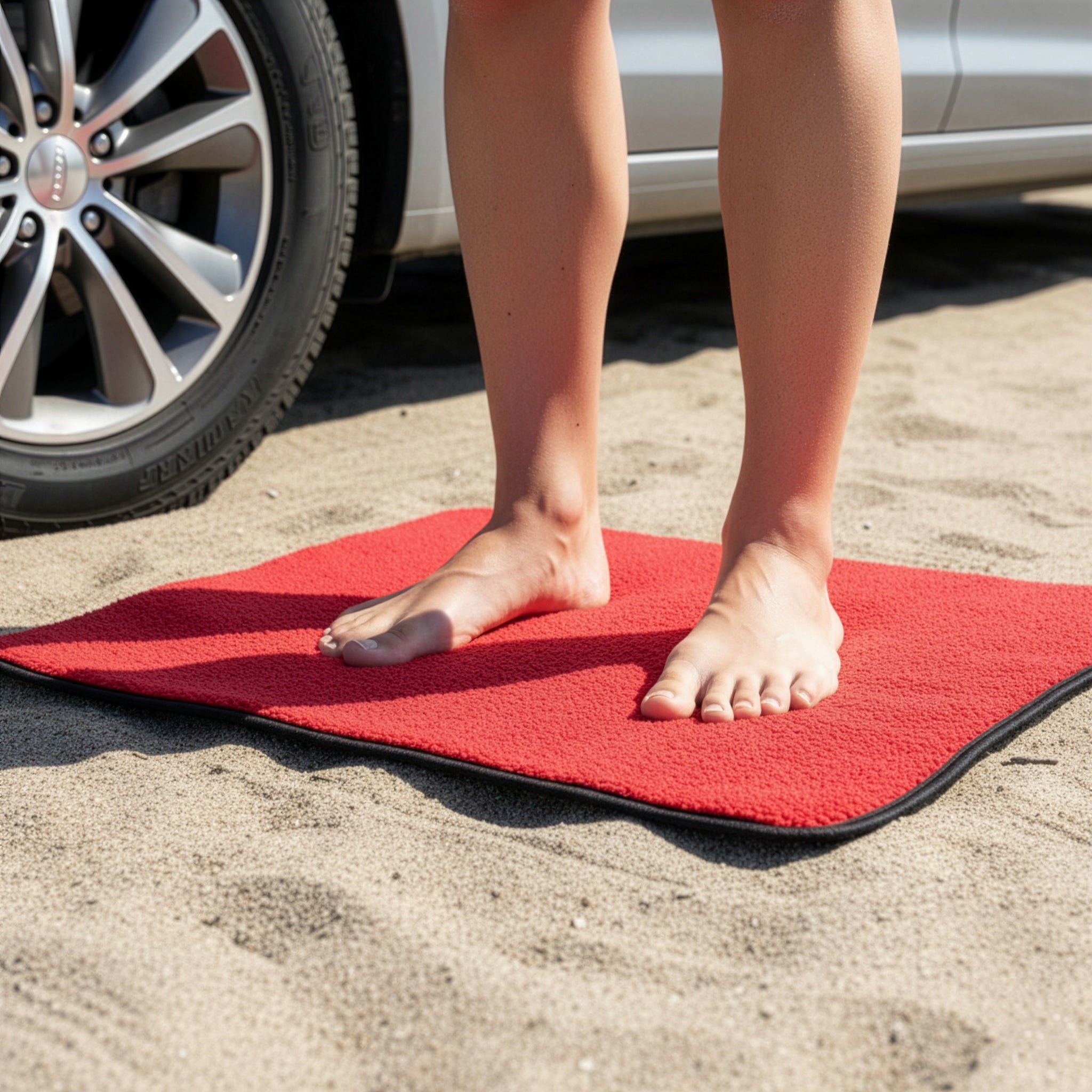 SURFMORE Skötmatta – Svart/Röd
