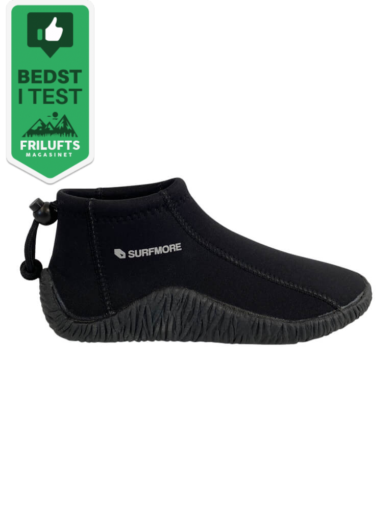 SURFMORE Neopren Sko 3 mm - Sort - Med Friluftsmagasinets 'Bedst i test' badge