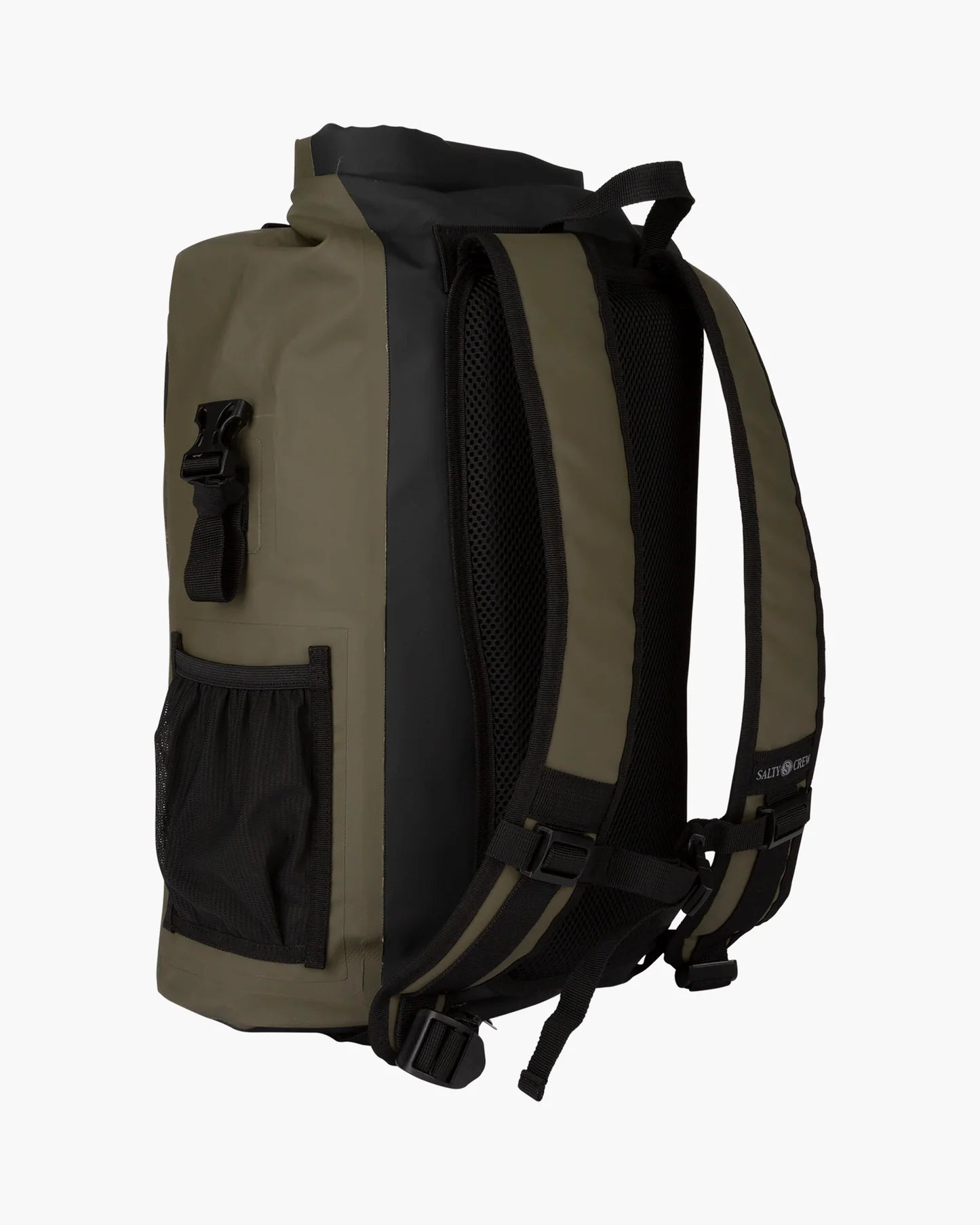 Salty Crew Voyager Roll Top Backpack – Black/Military