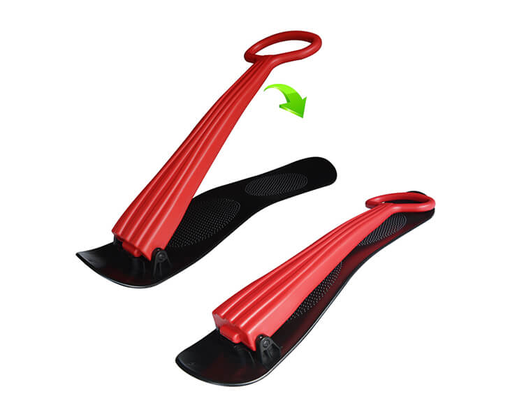 Snowboardkälke med handtag - Röd