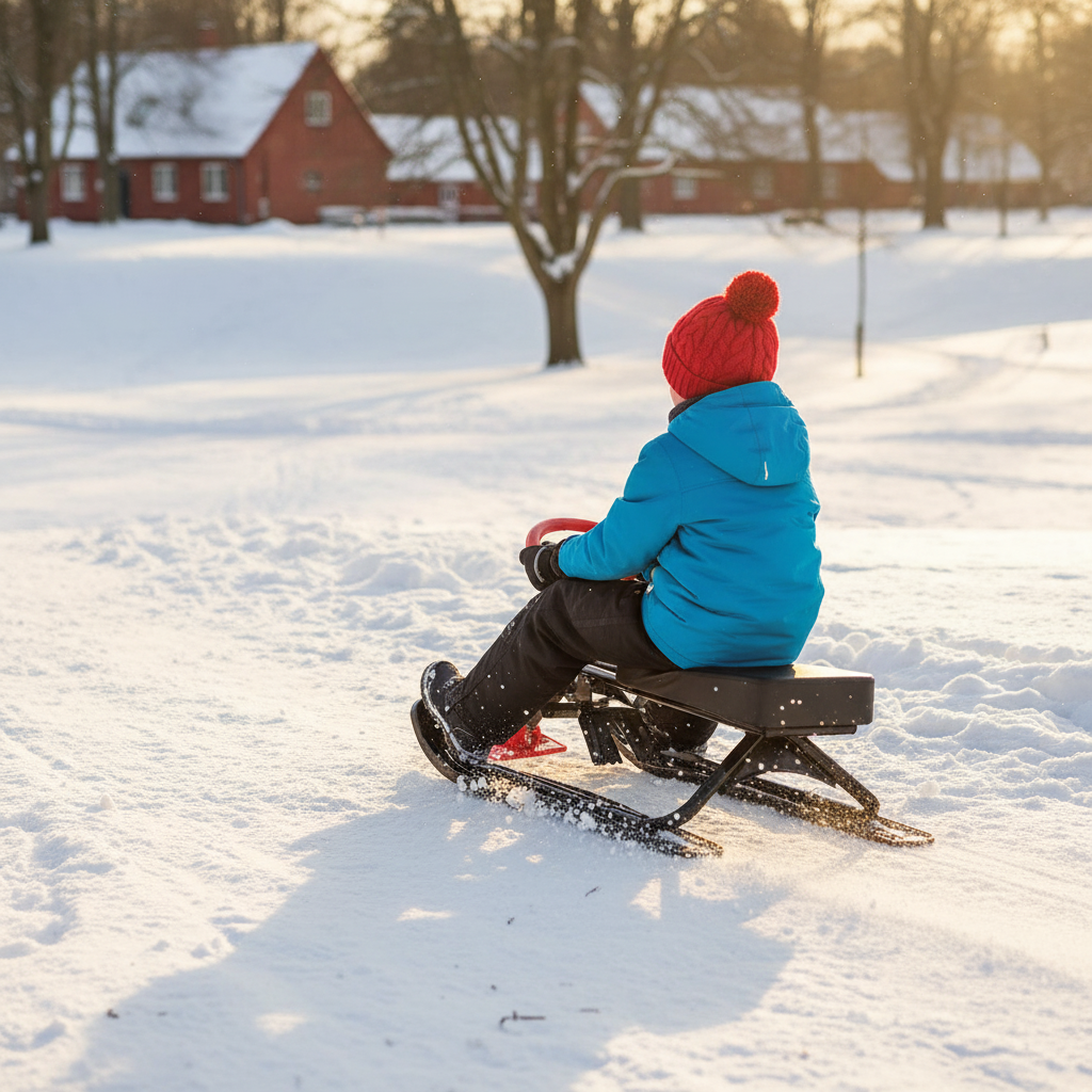 SnowRider Snowracer skoter med ratt - Röd
