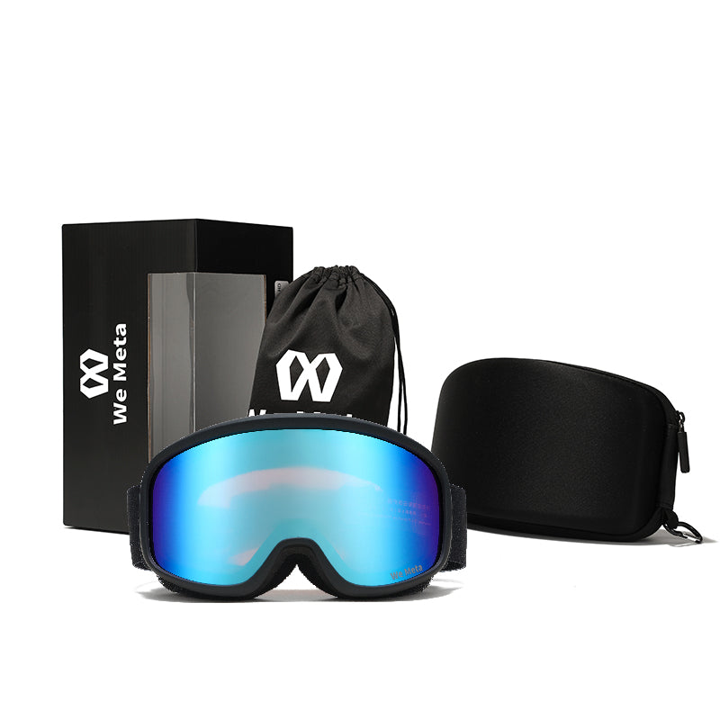 We Meta skidglasögon för pojkar - Svarta med blå lins
